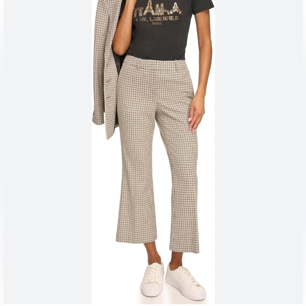 Karl Lagerfeld Houndstooth Wide Leg Trousers Size 10/M